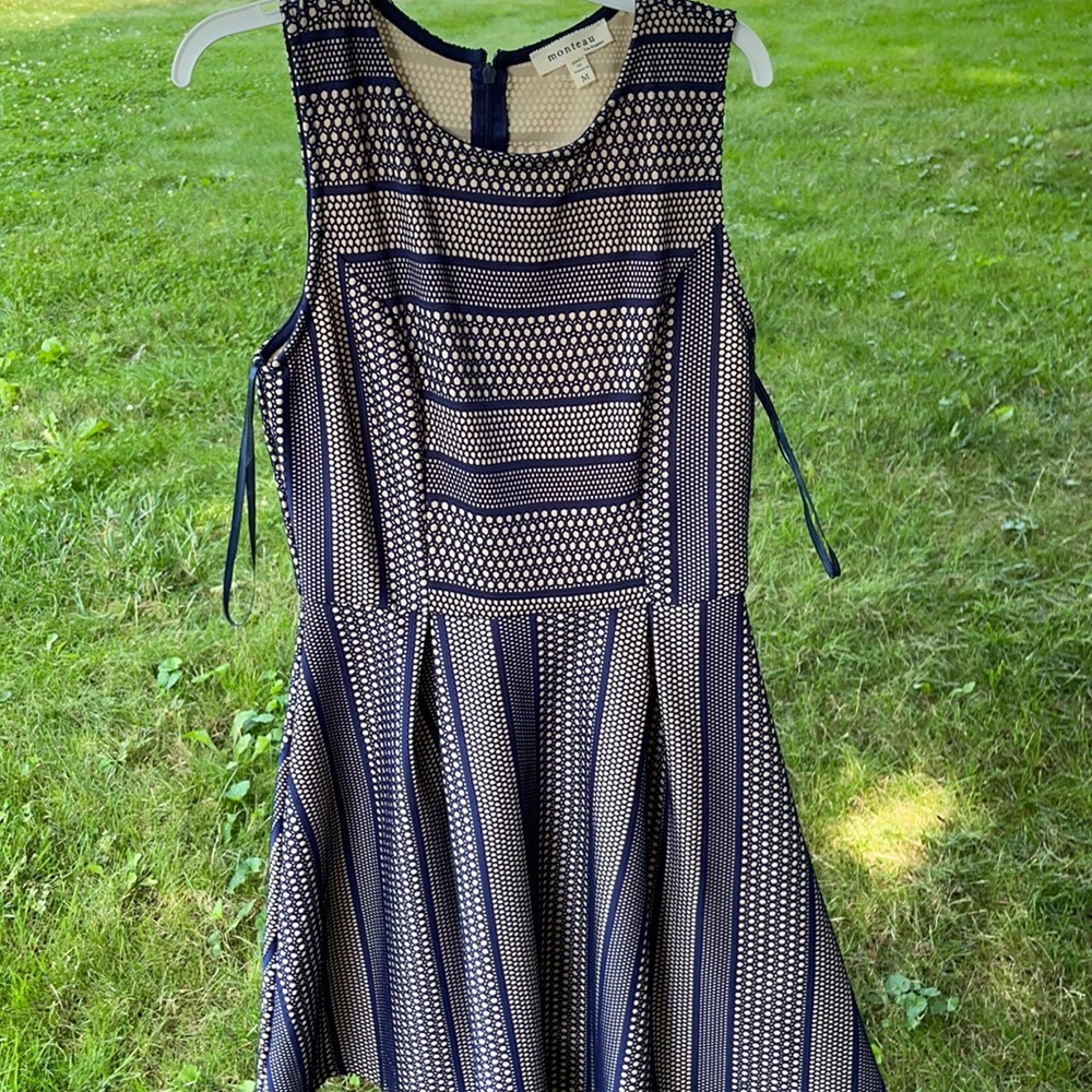 Patterned Blue Embroidered Dress